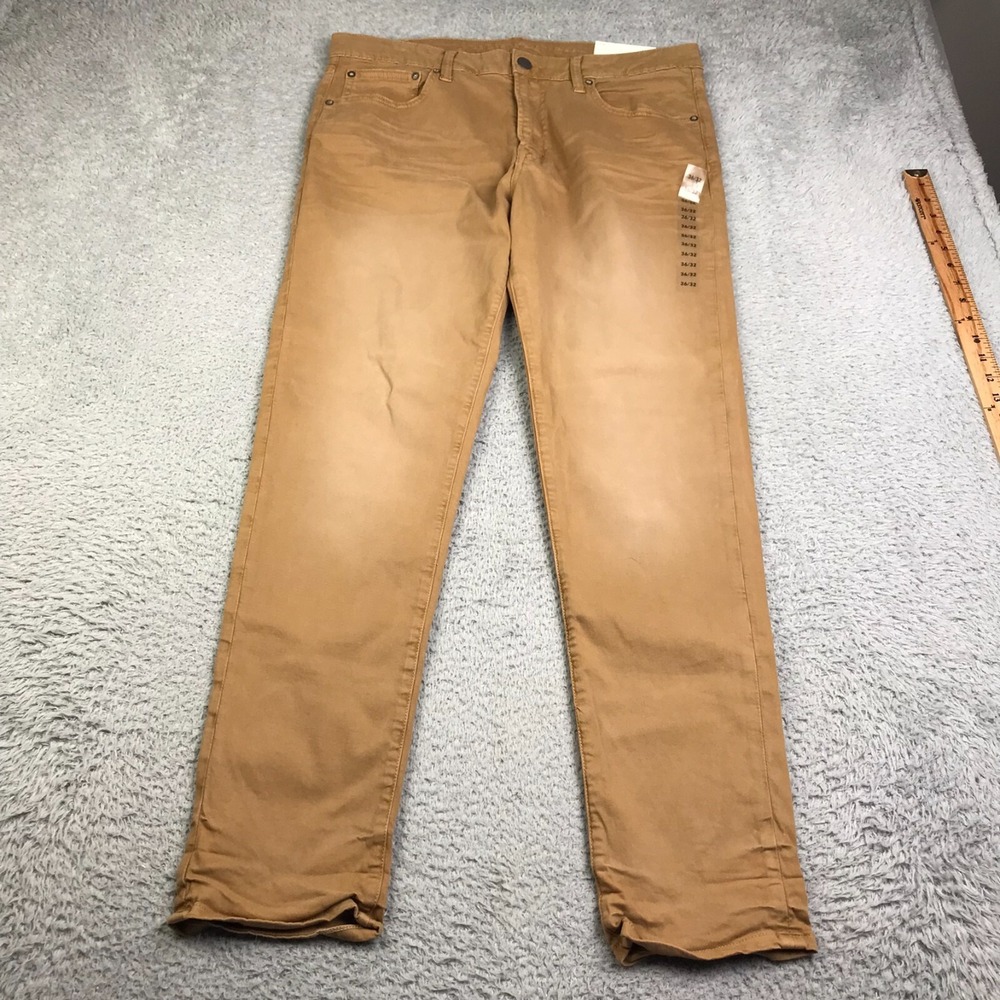 American Eagle Flex Jeans Mens 32x32 Brown Skinny Strech Pants NEW NWT